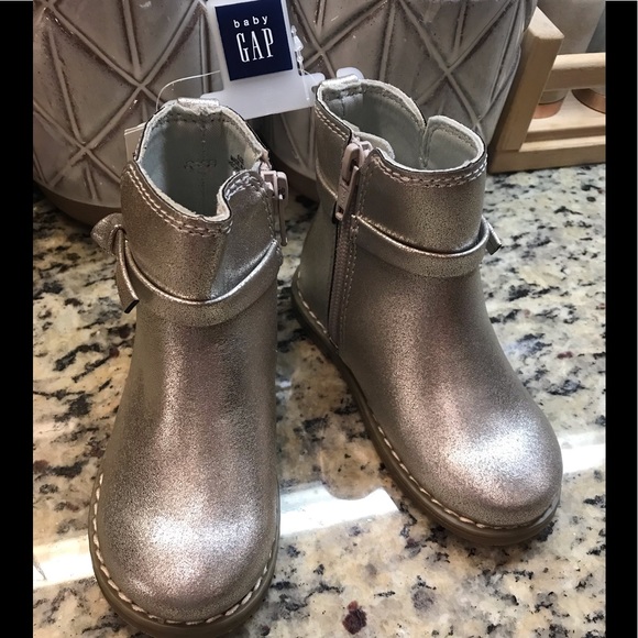 GAP METALLIC BOW TODDLER BOOTS NEW - Picture 8 of 8